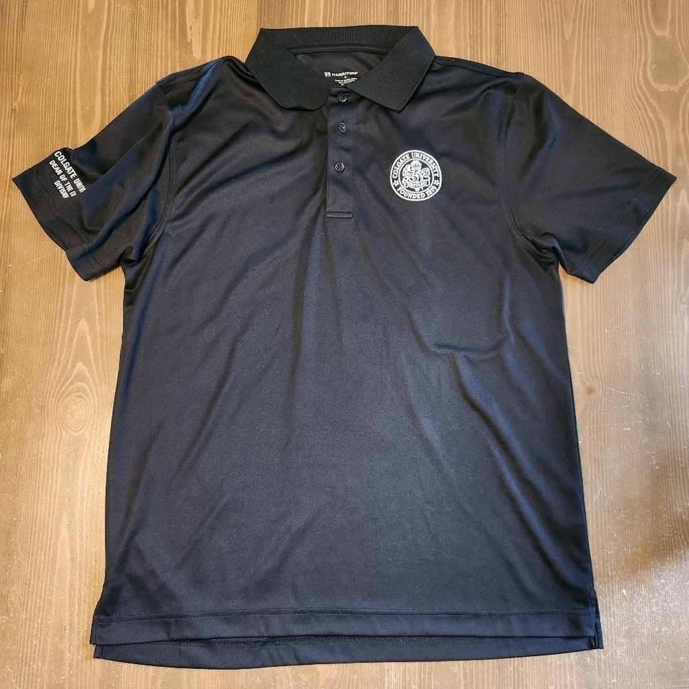 Colgate University Polo Embroidered Black Shirt Dean Of The College Div. Mens M